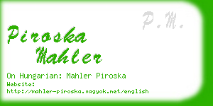 piroska mahler business card